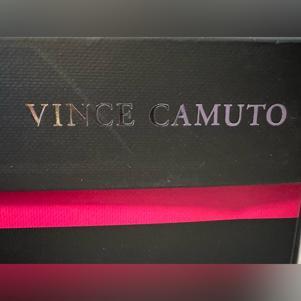 Vince Camuto White Block Heel Slide Sandals - Picture 9 of 9